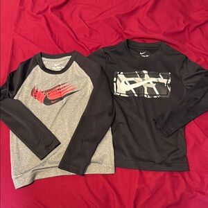 Nike Kids Long Sleeve Tees - Black and Gray